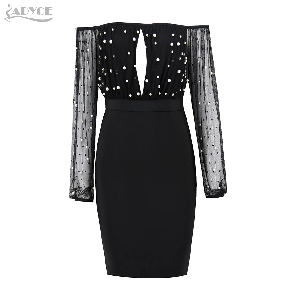 Adyce Winter Women Bandage Dress Vestido Black Lace Pearls Bodycon Dress Elegant Off Shoulder Long Sleeve Celebrity Party Dress
Adyce Winter Women Bandage Dress Vestido Black Lace Pearls Bodycon Dress Elegant Off Shoulder Long Sleeve Celebrity Party Dress