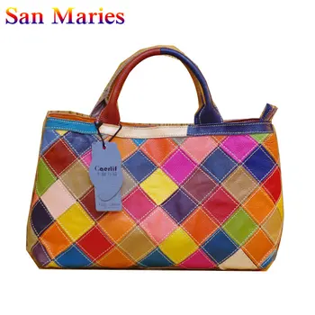 San Maries 2019 Women's Genuine Leather Handbags Purse Ladies Colorful Patchwork Shoulder Bags Female corssbody Bag Tote
San Maries 2019 Women's Genuine Leather Handbags Purse Ladies Colorful Patchwork Shoulder Bags Female corssbody Bag Tote