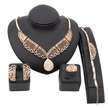 Luxury Jewelry sets Antique Gold-Color Chain with Red Stone Rhinestone Water Drop Pendant Necklace Drop Earring and Finger Ring
Luxury Jewelry sets Antique Gold-Color Chain with Red Stone Rhinestone Water Drop Pendant Necklace Drop Earring and Finger Ring