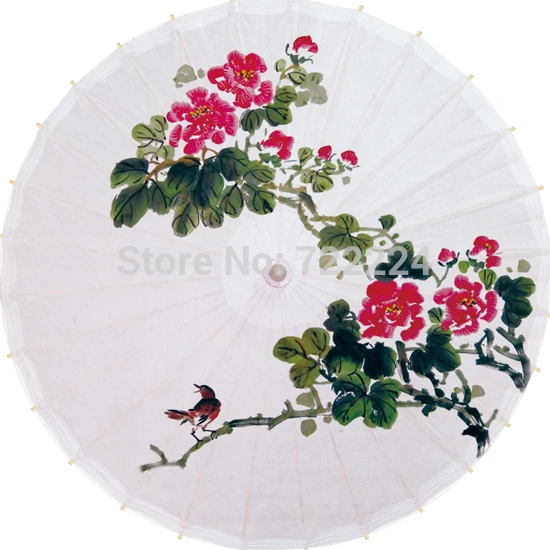 

Free shipping dia 84cm chinease traditional oiled paper umbrella with peony drawing as decoration gift dace props collection