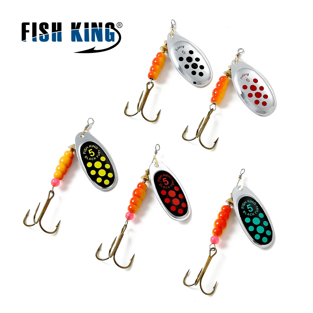 FISH KING 4 Color Size 0#-5# Spinner Spoon Bait Metal Hard Lure With Treble Hook Fishing Tackle Pesca
FISH KING 4 Color Size 0#-5# Spinner Spoon Bait Metal Hard Lure With Treble Hook Fishing Tackle Pesca