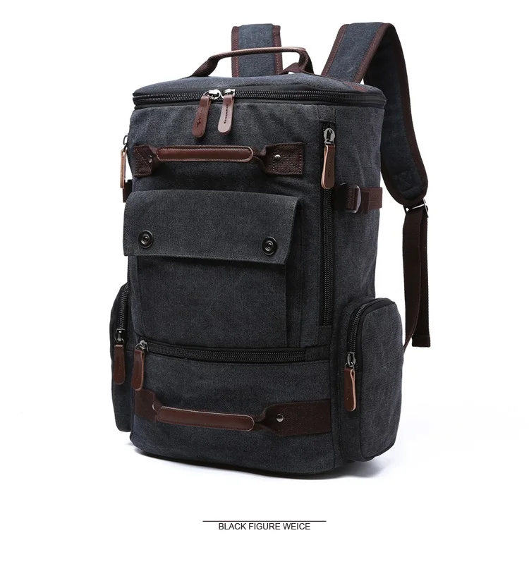 Men Laptop Backpack 15 Inch Rucksack Canvas School Bag Travel Backpacks for Teenage Male Notebook Bagpack Computer Knapsack Bags 4