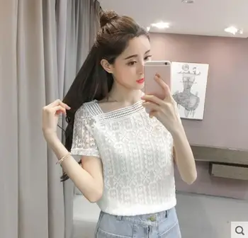 Temperament Sweet Korean Green/White/Black Slash neck Lace Women's Tunic Shirt Summer Short Sleeve Hollow Female Lace Top Shirt
Temperament Sweet Korean Green/White/Black Slash neck Lace Women's Tunic Shirt Summer Short Sleeve Hollow Female Lace Top Shirt
