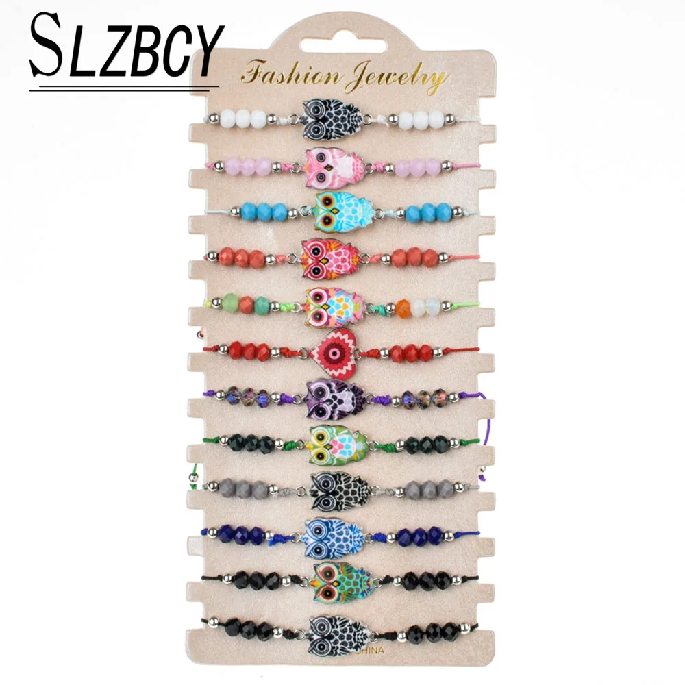 12 pcs/set Enamel Owl Charm Bracelets Set For Women Handmade Adjustable Rope Crystal Bead Strand Bracelet Fashion Jewelry Gifts
12 pcs/set Enamel Owl Charm Bracelets Set For Women Handmade Adjustable Rope Crystal Bead Strand Bracelet Fashion Jewelry Gifts