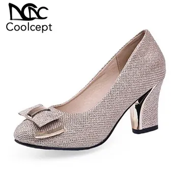 Coolcept Size 33-43 Sexy Lady Thick High Heel Pumps Women Bowtie Bowknot Round Toe Slip On Shoes Women Bling Party Footwear
Coolcept Size 33-43 Sexy Lady Thick High Heel Pumps Women Bowtie Bowknot Round Toe Slip On Shoes Women Bling Party Footwear
