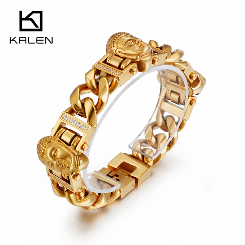KALEN Indian Gold Buddha Charm Bracelets For Men Stainless Steel Black Silver Cuban Link Chain Armband Bracelet Buddhist Jewelry
KALEN Indian Gold Buddha Charm Bracelets For Men Stainless Steel Black Silver Cuban Link Chain Armband Bracelet Buddhist Jewelry