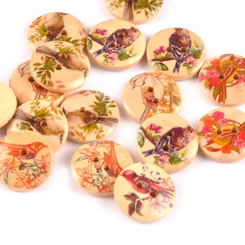 20mm 50Pcs Mix Painted Bird Pattern Round Wooden Buttons For Crafts Sewing Accessories Scrapbooking Decor Apparel Button M0956
20mm 50Pcs Mix Painted Bird Pattern Round Wooden Buttons For Crafts Sewing Accessories Scrapbooking Decor Apparel Button M0956