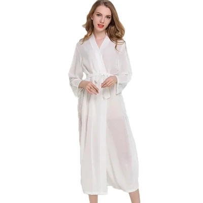 Long Chiffon Dress Silk Robe Women's Pajamas Sexy Transparent Bathrobe Dressing Gowns For Women Mantle Lingerie Pajamas Kimono
Long Chiffon Dress Silk Robe Women's Pajamas Sexy Transparent Bathrobe Dressing Gowns For Women Mantle Lingerie Pajamas Kimono