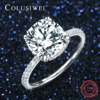 Colusiwei Luxury Solid 925 Sterling Silver Ring Classic 4CT Hearts Arrows Zirconia Jewelry For Women Engagement Wedding Rings
Colusiwei Luxury Solid 925 Sterling Silver Ring Classic 4CT Hearts Arrows Zirconia Jewelry For Women Engagement Wedding Rings