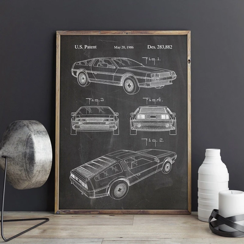 McFly Car Patent Artwork DeLorean Wall Art Canvas Painting Military Vehicle Poster Home Room Decor Blueprint Prints Gift idea
McFly Car Patent Artwork DeLorean Wall Art Canvas Painting Military Vehicle Poster Home Room Decor Blueprint Prints Gift idea