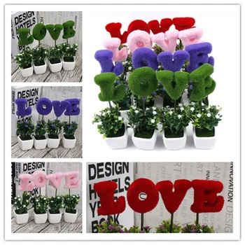 Love word Creative Plastic Vivid Simulation Potted Plant Bonsai Home Living Roon Decor For wedding party Christmas decoration
Love word Creative Plastic Vivid Simulation Potted Plant Bonsai Home Living Roon Decor For wedding party Christmas decoration