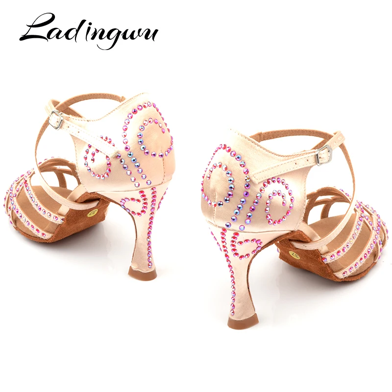 Ladingwu New upgrade Silk Satin Dance Shoes Latin Women Colored Rhinestones Ballroom Salsa Dance Shoes Profession zapatos de muj
Ladingwu New upgrade Silk Satin Dance Shoes Latin Women Colored Rhinestones Ballroom Salsa Dance Shoes Profession zapatos de muj