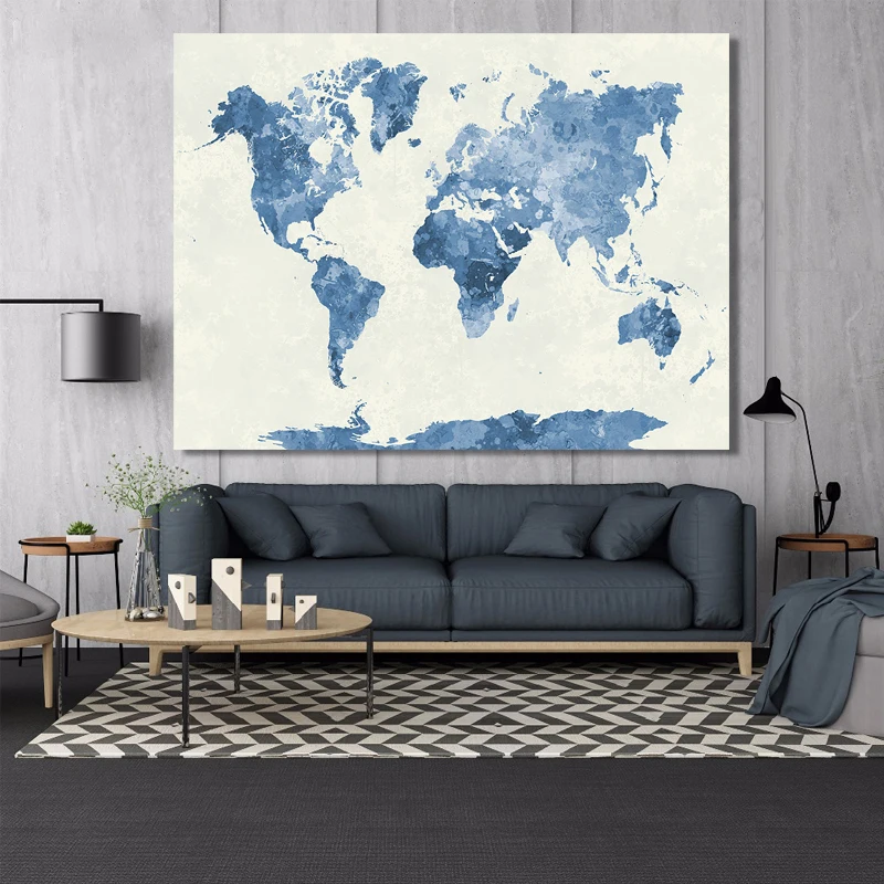 Watercolor World Map Posters and Prints Wall Art Canvas Painting Abstract Art Map Decorative Pictures for Living Room Home Decor
Watercolor World Map Posters and Prints Wall Art Canvas Painting Abstract Art Map Decorative Pictures for Living Room Home Decor