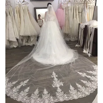 High Quality Long 4 Meters Lace Wedding Veil One Layer 4M Bridal Veil with Comb Wedding Accessories Welon
High Quality Long 4 Meters Lace Wedding Veil One Layer 4M Bridal Veil with Comb Wedding Accessories Welon