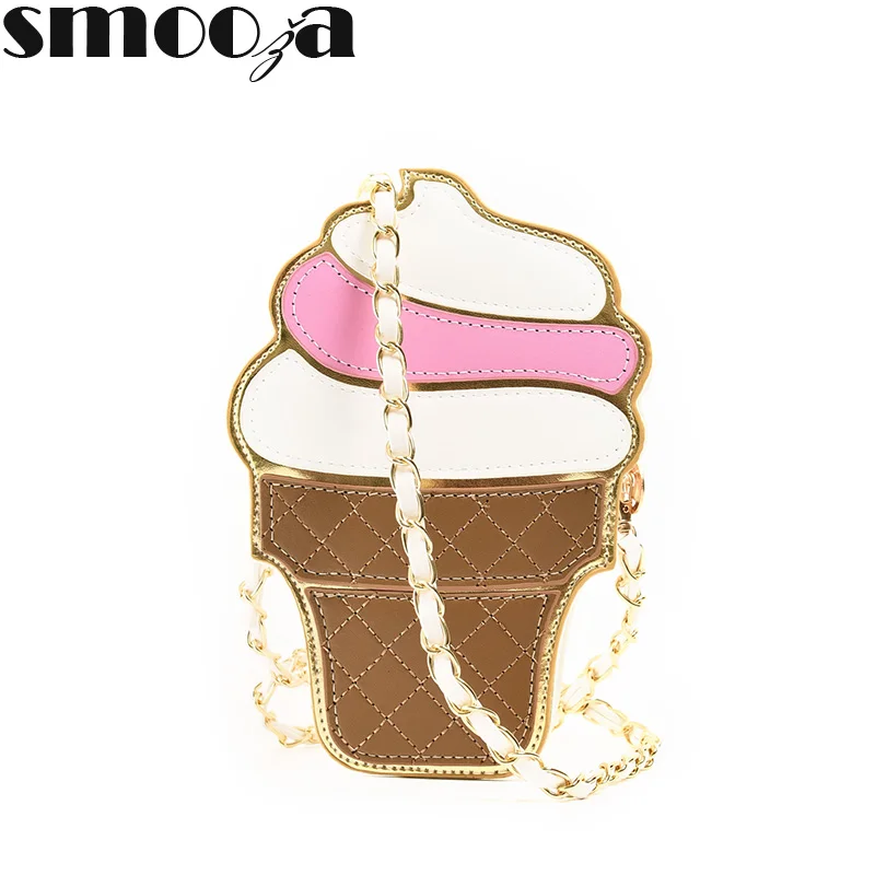 SMOOZA Cute Cartoon Women bag Ice Cream Cupcake Shape Mini Shoulder Bag Metal Chain Mobile Keys Coin crossbody Messenger Bag
SMOOZA Cute Cartoon Women bag Ice Cream Cupcake Shape Mini Shoulder Bag Metal Chain Mobile Keys Coin crossbody Messenger Bag