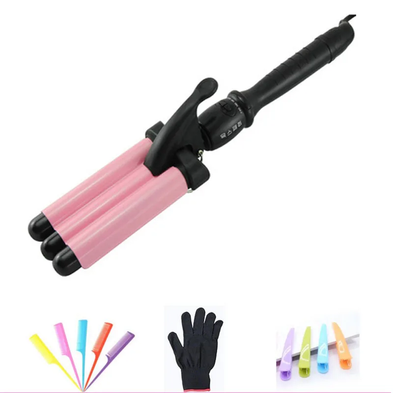 Hair Curler Professional 220V Curling Iron Ceramic Triple Barrel Hair Curler Hair Waver Styling Tools Hair Curlers Rollers B19
Hair Curler Professional 220V Curling Iron Ceramic Triple Barrel Hair Curler Hair Waver Styling Tools Hair Curlers Rollers B19