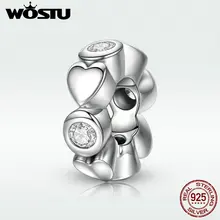 100% Plata de Ley 925 amor profundo corazón espaciador encanto Ajuste Original WST perlas pulsera auténtica joyería regalo DXC131(China)