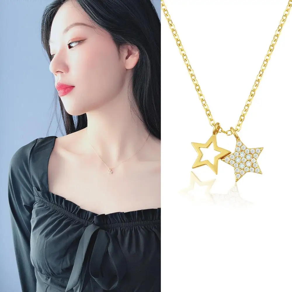 Women's Shiny Crystals Stars Pendants Initial Link Chains Necklaces for Girls Dainty Statement Clavicle collares Jewelry NC180
Women's Shiny Crystals Stars Pendants Initial Link Chains Necklaces for Girls Dainty Statement Clavicle collares Jewelry NC180
