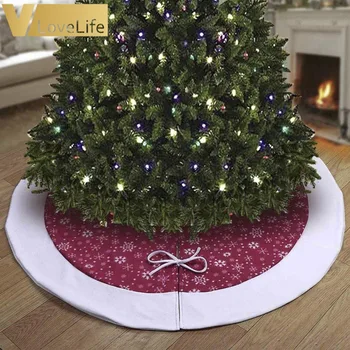 48" Velvet Christmas Tree Skirts Christmas Decorations for Home Burgundy Traditional Red and White Snowflakes Tree Skirt 
48" Velvet Christmas Tree Skirts Christmas Decorations for Home Burgundy Traditional Red and White Snowflakes Tree Skirt