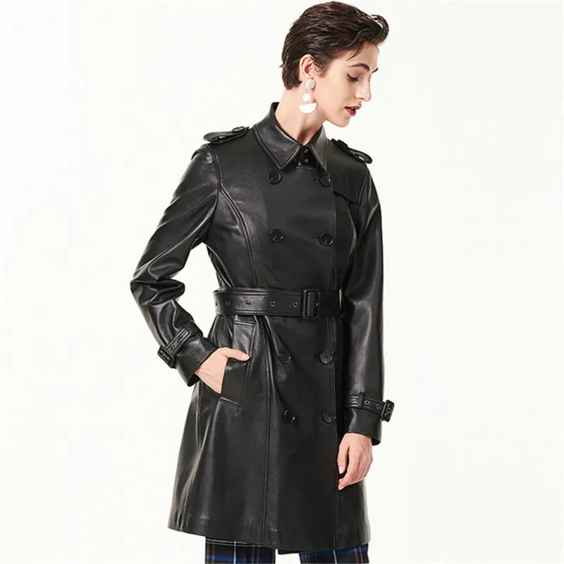 genuine leather jacket women New 2019 Autumn Real Sheep Leather Jacket Female Long Slim Trench Coat Streetwear chaqueta mujer
genuine leather jacket women New 2019 Autumn Real Sheep Leather Jacket Female Long Slim Trench Coat Streetwear chaqueta mujer