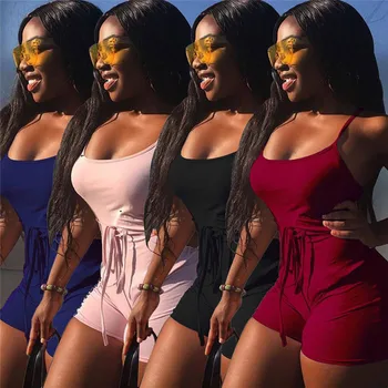 Women Beach Rompers Playsuit Party Clubwear Sexy Summer Solid Sleeveless Sling Bandage Backless Slim Female Jumpsuit Playsuits
Women Beach Rompers Playsuit Party Clubwear Sexy Summer Solid Sleeveless Sling Bandage Backless Slim Female Jumpsuit Playsuits