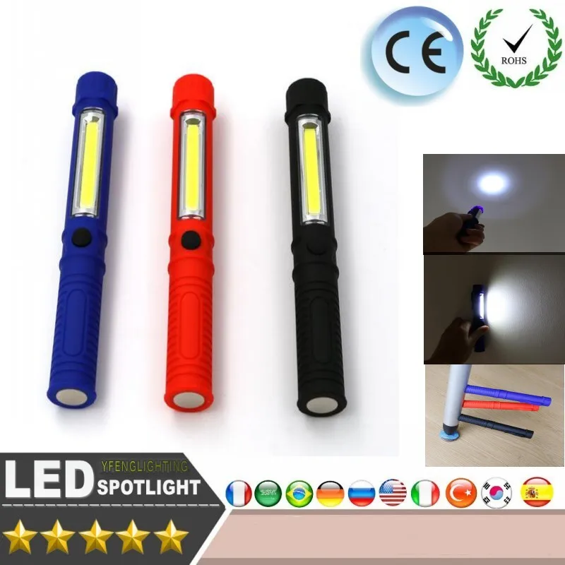 

Portable Mini Pen Light Working Inspection light COB LED Multifunction Maintenance flashlight Hand Torch lamp With Magnet AAA