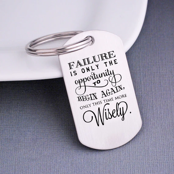 Silver Keychain Failure Is Only The Opportunity To Begin Again Keychain Stainless steel Key chain Inspirational Jewelry YP0024
Silver Keychain Failure Is Only The Opportunity To Begin Again Keychain Stainless steel Key chain Inspirational Jewelry YP0024