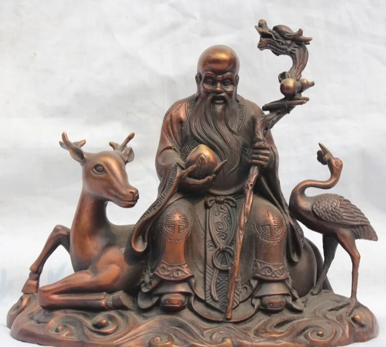 Collectible bronze S2120 10"China Home Decorate Bronze God of longevity Shou Star Ride Deer Crane Statue B0403
Collectible bronze S2120 10"China Home Decorate Bronze God of longevity Shou Star Ride Deer Crane Statue B0403