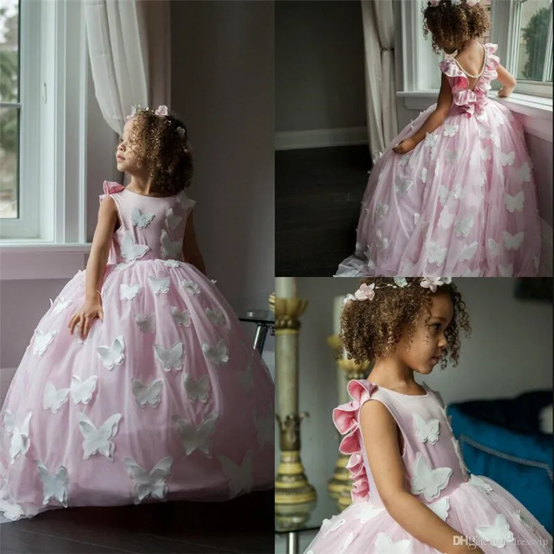 New Coming Ball Gowns For Cute Princess Customized Flower Girl Dress with Handmade Butterflies Pearls Train Backless New Arrival
New Coming Ball Gowns For Cute Princess Customized Flower Girl Dress with Handmade Butterflies Pearls Train Backless New Arrival