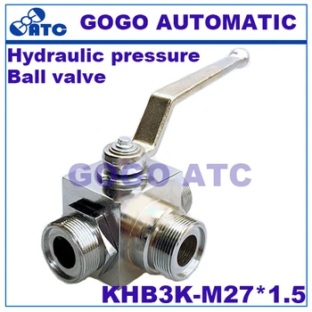 Hydraulic pressure ball valve KHB3K-M27*1.5 male thread carbon steel Two-position Three-way high pressure ball valve
Hydraulic pressure ball valve KHB3K-M27*1.5 male thread carbon steel Two-position Three-way high pressure ball valve
