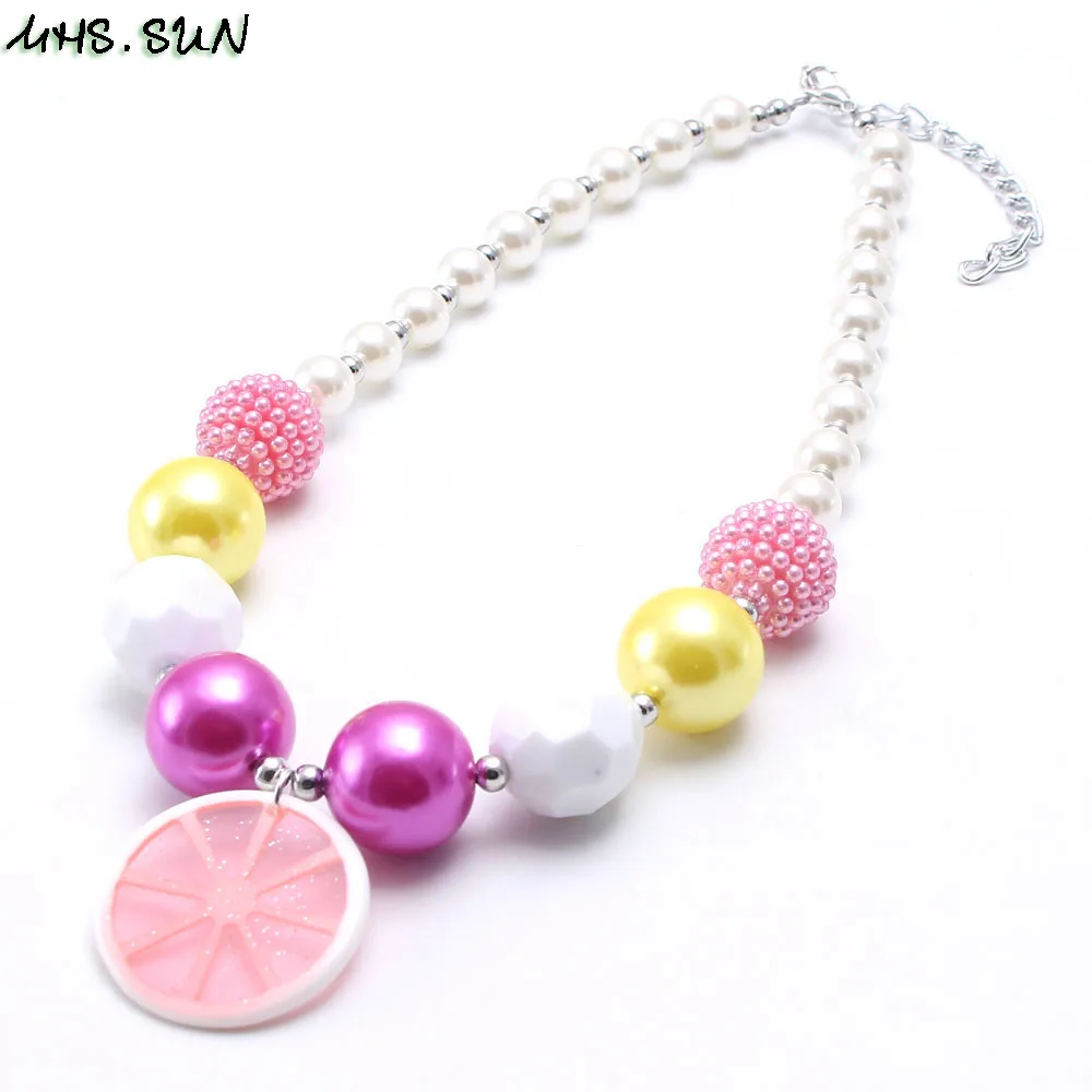 MHS.SUN Spring New Style Girls Kids Chunky Beads Necklace With Lemon Pendants Baby Child Bubblegum Beads Chunky Necklace Jewelry
MHS.SUN Spring New Style Girls Kids Chunky Beads Necklace With Lemon Pendants Baby Child Bubblegum Beads Chunky Necklace Jewelry