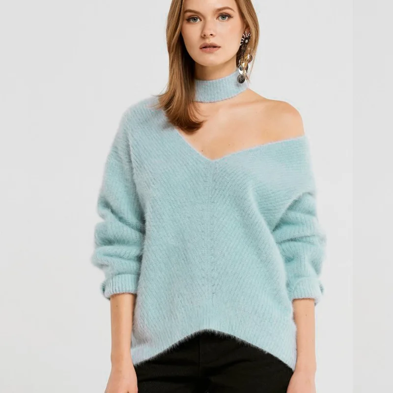 Autumn Winter Women Sweater Cold Shoulder Halter Knitted Sweater Female Casual Knit Blue Pullover Jumper Pull Femme
Autumn Winter Women Sweater Cold Shoulder Halter Knitted Sweater Female Casual Knit Blue Pullover Jumper Pull Femme