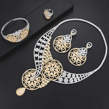 missvikki Vintage Nigerian African Russia Style 4 PCS Jewelry Set Essential Accessories For Women Bridal Wedding Engagement 
missvikki Vintage Nigerian African Russia Style 4 PCS Jewelry Set Essential Accessories For Women Bridal Wedding Engagement