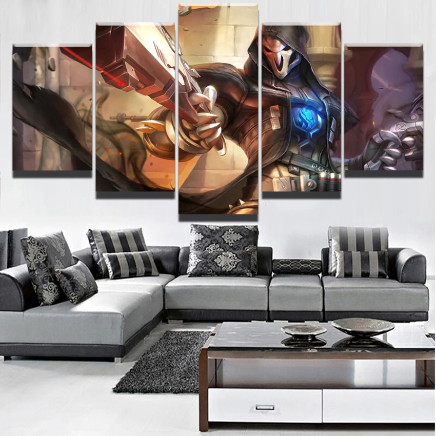 Wall Art Pictures Printed Modular Home Decor Living Room Poster 5 Pieces Game Poster Overwatch Reaper Canvas Painting Framework
Wall Art Pictures Printed Modular Home Decor Living Room Poster 5 Pieces Game Poster Overwatch Reaper Canvas Painting Framework