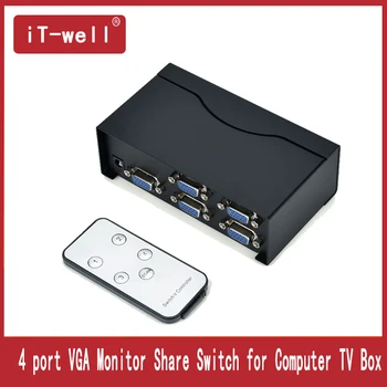 4 Port VGA VEDIO Switch Box 4 Input 1 Output VGA Monitor Share Switch for Computer TV Box
4 Port VGA VEDIO Switch Box 4 Input 1 Output VGA Monitor Share Switch for Computer TV Box