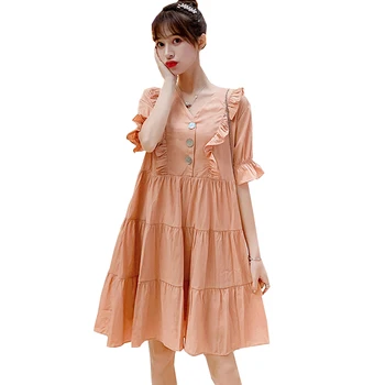 Summer Cute Plus Size Loose Dress for Pregnant Women Nursing Maternity Elegant Korean Fashion Clothes Ruffles Pregnancy Dresses
Summer Cute Plus Size Loose Dress for Pregnant Women Nursing Maternity Elegant Korean Fashion Clothes Ruffles Pregnancy Dresses
