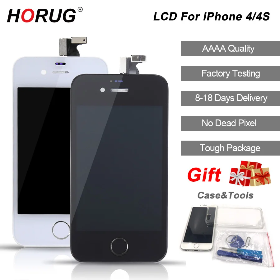 HORUG 100% AAAA Original LCD For iPhone 4 4S LCD Replacement Quality Display Touch Digitizer 4S 4 Screen Tool Kits Screen LCDS
HORUG 100% AAAA Original LCD For iPhone 4 4S LCD Replacement Quality Display Touch Digitizer 4S 4 Screen Tool Kits Screen LCDS