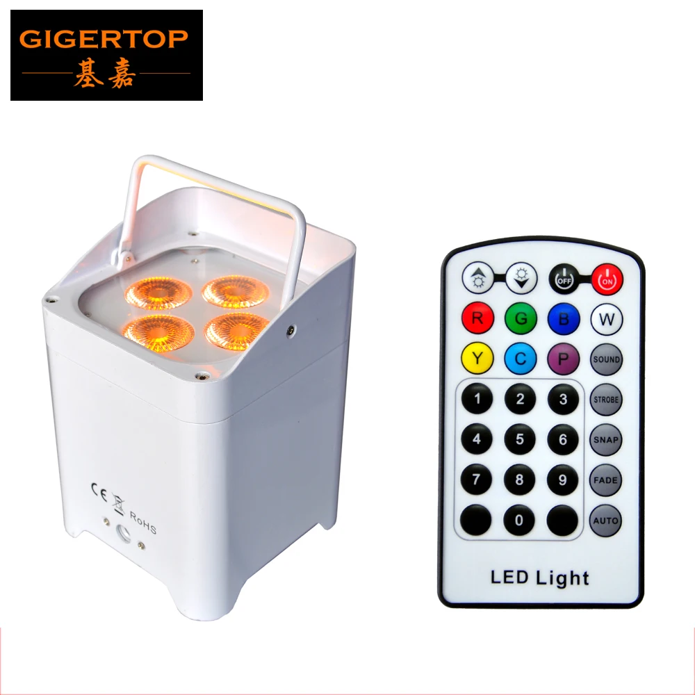 Gigertop TP-B05 Mini 4x6W 6 in 1 Battery Power & Wireless DMX Par Professional Stage Par Cans Power IN/OUT Con IRC 6 Operation
Gigertop TP-B05 Mini 4x6W 6 in 1 Battery Power & Wireless DMX Par Professional Stage Par Cans Power IN/OUT Con IRC 6 Operation