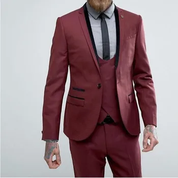 One Button Burgundy Men Suit 2017 single Breasted Slim 3 Pieces Wedding Suits For Men Custom Made Groom men suits Tuxedos Blazer
One Button Burgundy Men Suit 2017 single Breasted Slim 3 Pieces Wedding Suits For Men Custom Made Groom men suits Tuxedos Blazer