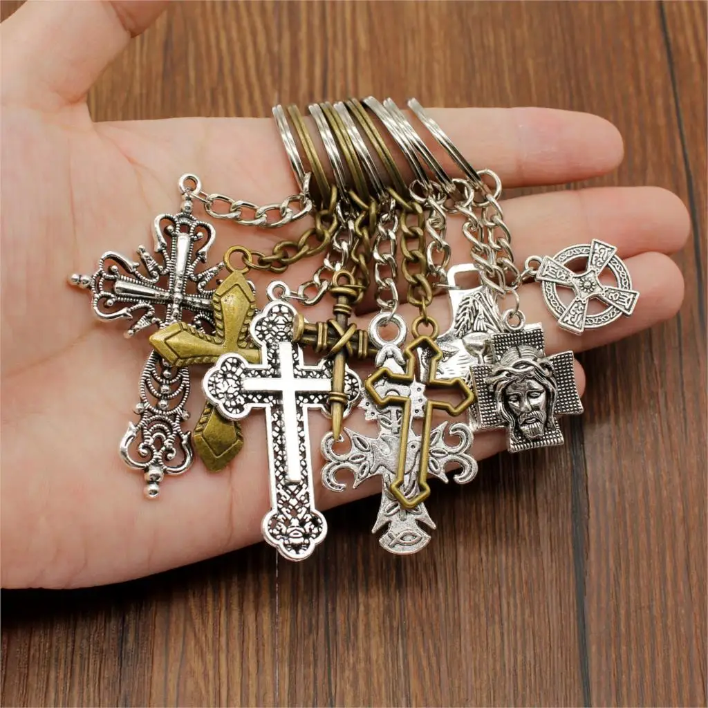 Charm Jesus Cross Alloy Pendant Keychains Jesus Christianity Accessory Keys Cross Keychain Car Key Chain Ring Holder Wen Jewelry
Charm Jesus Cross Alloy Pendant Keychains Jesus Christianity Accessory Keys Cross Keychain Car Key Chain Ring Holder Wen Jewelry