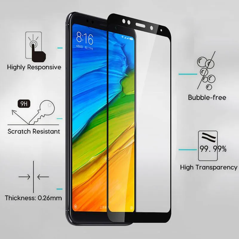 Закаленное стекло для Xiaomi Redmi 5 Plus Защита экрана с полным наклеиванием | Мобильные
