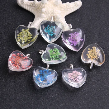 

2pcs 25mm Mixed Natural Dried Flowers Handmade Glass Double Sided Herat Cabochons Fit Earring Hooks bracelet Cameo Setting