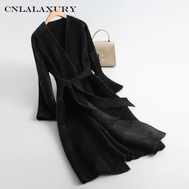 2019 autumn winter warm knitted sweater v-neck Diamond velvet coat with belt women sweaters outerwear women overcoat Feminino
2019 autumn winter warm knitted sweater v-neck Diamond velvet coat with belt women sweaters outerwear women overcoat Feminino
