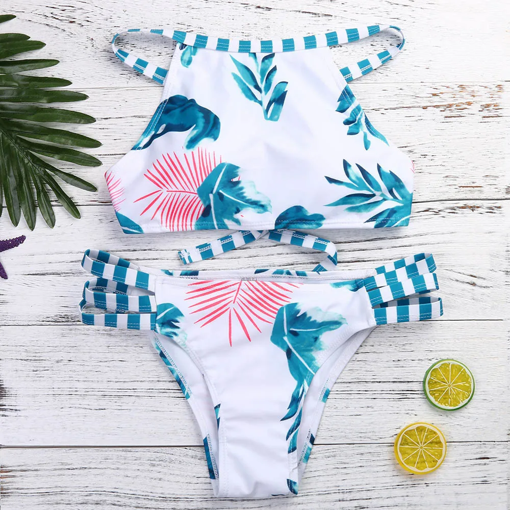 Women's Bandage Split Bikini Leave Print Stripe Hollow Swimsuit Female Swimwear Beach Suit Brazilian Maillot Monokini Tankini
Women's Bandage Split Bikini Leave Print Stripe Hollow Swimsuit Female Swimwear Beach Suit Brazilian Maillot Monokini Tankini