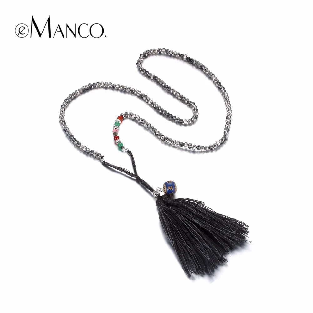 eManco Trendy Luxury Handmade Black Tassel Long Strand Necklaces & Pendants Women Crystals Rope Cloisonne Stones Jewelry
eManco Trendy Luxury Handmade Black Tassel Long Strand Necklaces & Pendants Women Crystals Rope Cloisonne Stones Jewelry
