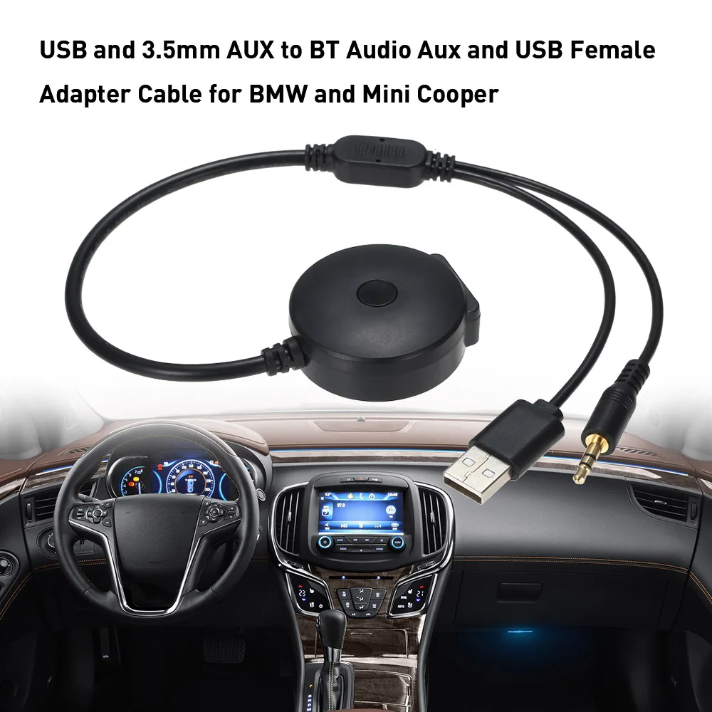 USB и 3 5 мм AUX к Bluetooth аудио Aux & Женский адаптер кабель для автомобиля BMW Mini Cooper|Кабели