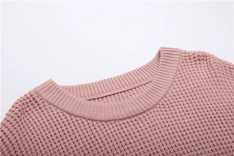 2018 spring new European and American large size women's knit dress loose long knit sweater women (49)
