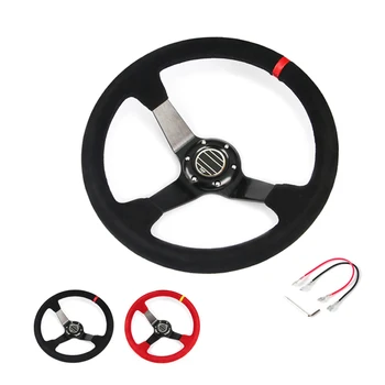 hot 4inch 350mm SPC Deep Corn Drifting Suede Leather Steering Wheel / Universal Car Auto Racing Steering wheels 2/Colors
hot 4inch 350mm SPC Deep Corn Drifting Suede Leather Steering Wheel / Universal Car Auto Racing Steering wheels 2/Colors