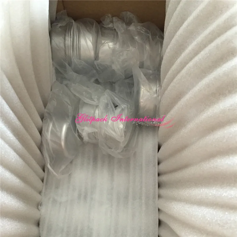 Image EMS shipping 100pcs lot Good Packaging Protect 100g Aluminum Can,Metal Canning Containers 3.5oz Silver Candle Holder Packing