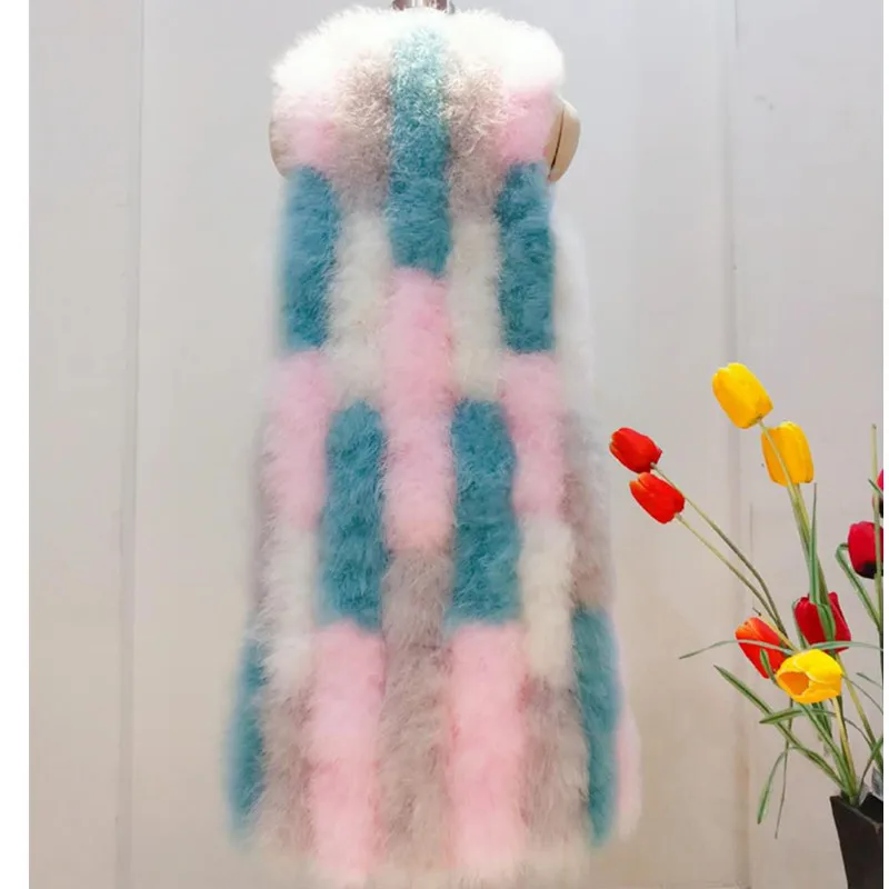 Women's real ostrich feather vest spring autumn winter turkey feather waistcoat long section female
Women's real ostrich feather vest spring autumn winter turkey feather waistcoat long section female